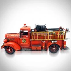 Decor L'Autre Sens Collectible Statues 30'S Dodge Handmade Metal Fire Truck