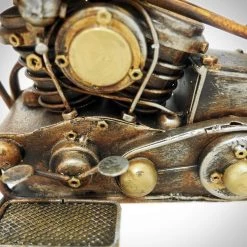 Decor L'Autre Sens 50'S Indian Chief Handmade Yellow Motorcycle Collectible Statues