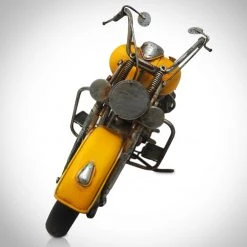 Decor L'Autre Sens 50'S Indian Chief Handmade Yellow Motorcycle Collectible Statues