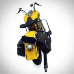 Decor L'Autre Sens 50'S Indian Chief Handmade Yellow Motorcycle Collectible Statues