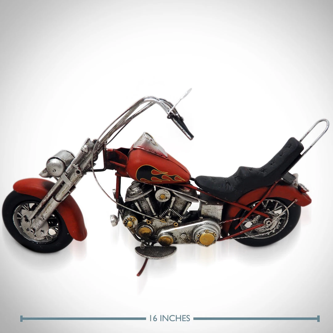 Decor L'Autre Sens Collectible Statues 70'S Harley-Davidson Chopper Handmade Metal Motorcycle 2 Decor L'Autre Sens Collectible Statues 70'S Harley-Davidson Chopper Handmade Metal Motorcycle