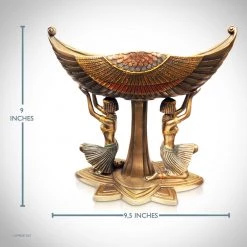 Decor L'Autre Sens Egyptian Maidens Kneeling Bronze Statue Collectible Statues