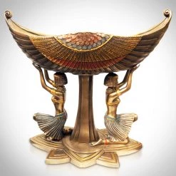 Decor L'Autre Sens Egyptian Maidens Kneeling Bronze Statue Collectible Statues