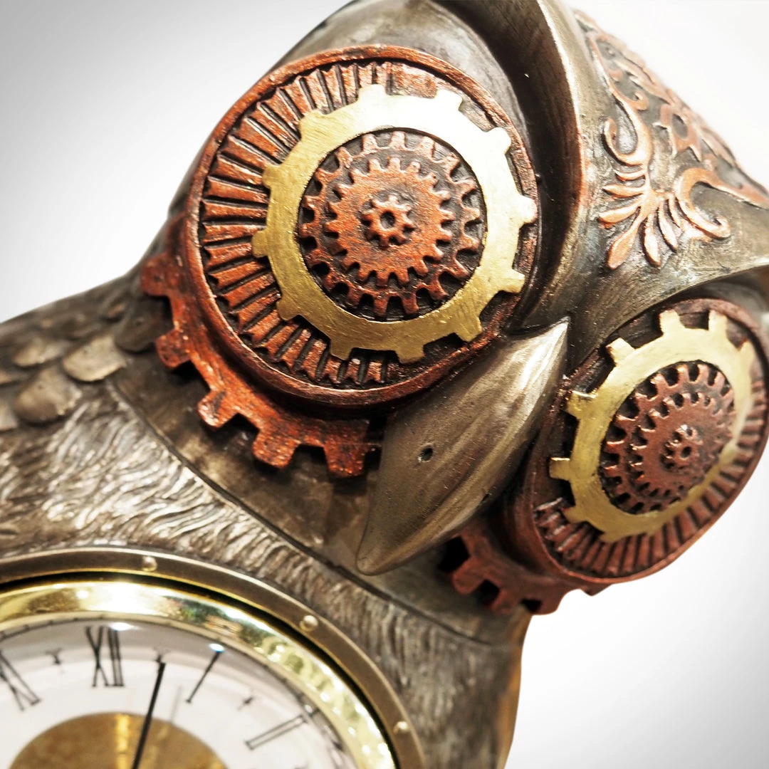 Decor L'Autre Sens Collectible Statues Steampunk Owl Clock Cast Bronze Statue 3 Decor L'Autre Sens Collectible Statues Steampunk Owl Clock Cast Bronze Statue