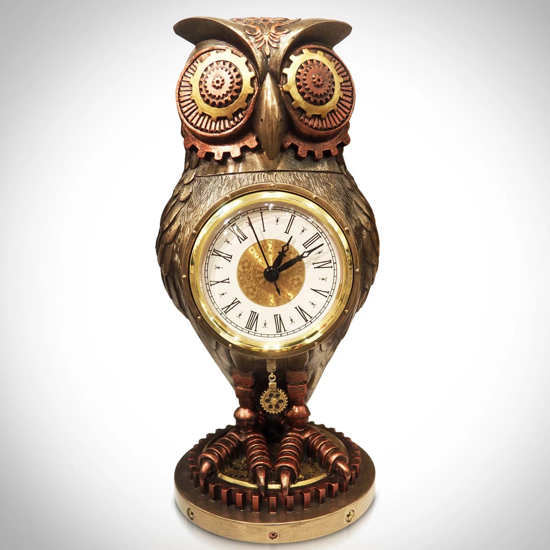Decor L'Autre Sens Collectible Statues Steampunk Owl Clock Cast Bronze Statue 1 Decor L'Autre Sens Collectible Statues Steampunk Owl Clock Cast Bronze Statue