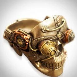 Decor L'Autre Sens Collectible Statues Steampunk Skull Cast Bronze Statue