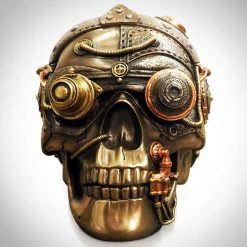Decor L'Autre Sens Collectible Statues Steampunk Skull Cast Bronze Statue