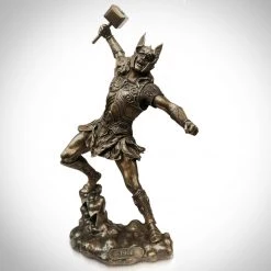 Decor L'Autre Sens Thor & Hammer Cast ‘Uru’ Statue Collectible Statues