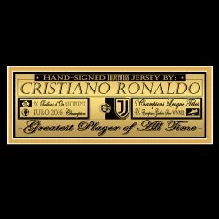 APW Signed Memorabilia Cristiano Ronaldo- Hand-Signed Juventus Jersey Custom Museum Frame