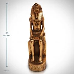 Decor L'Autre Sens Collectible Statues Pharaoh Ramses II On Hieroglyphs Throne Fine Art Statue