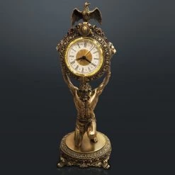 Decor L'Autre Sens Collectible Statues Greek Titan Atlas Cast Bronze Statue And Clock