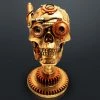 Decor L'Autre Sens Collectible Statues Steampunk Skull On Gear Stand Cast Bronze Statue & Compass