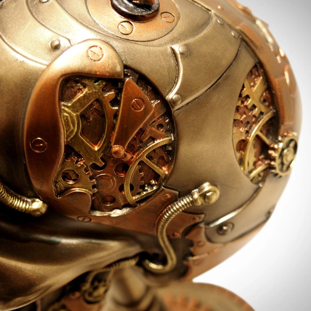 Decor L'Autre Sens Collectible Statues Steampunk Skull On Gear Stand Cast Bronze Statue & Compass 4 Decor L'Autre Sens Collectible Statues Steampunk Skull On Gear Stand Cast Bronze Statue & Compass