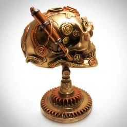Decor L'Autre Sens Collectible Statues Steampunk Skull On Gear Stand Cast Bronze Statue & Compass 11 Decor L'Autre Sens Collectible Statues Steampunk Skull On Gear Stand Cast Bronze Statue & Compass