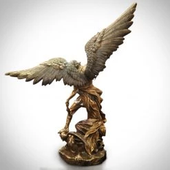 Decor L'Autre Sens Archangel Michael Fighting Lucifer Cast Bronze Statue 30