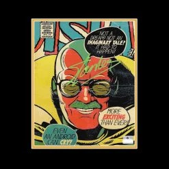 APW Stan Lee- Hand-Signed Collage Poster Of 10 Caricatures Of Himself By Stan Lee Custom Frame