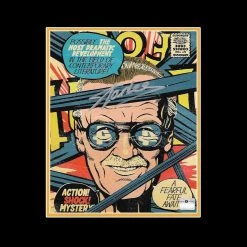 APW Stan Lee- Hand-Signed Collage Poster Of 10 Caricatures Of Himself By Stan Lee Custom Frame