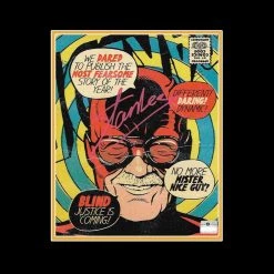 APW Stan Lee- Hand-Signed Collage Poster Of 10 Caricatures Of Himself By Stan Lee Custom Frame