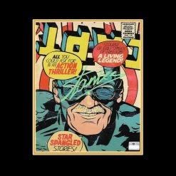 APW Stan Lee- Hand-Signed Collage Poster Of 10 Caricatures Of Himself By Stan Lee Custom Frame