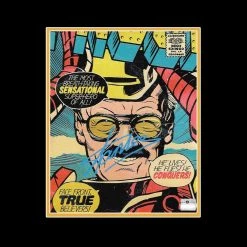 APW Stan Lee- Hand-Signed Collage Poster Of 10 Caricatures Of Himself By Stan Lee Custom Frame