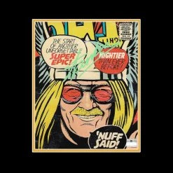 APW Stan Lee- Hand-Signed Collage Poster Of 10 Caricatures Of Himself By Stan Lee Custom Frame