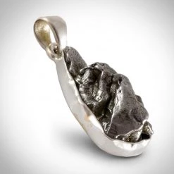 RARE-T Meteorite - Authentic Campo Del Cielo Meteorite, Handcrafted In A Pure Silver Pendant.