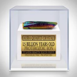 Best Of Egypt Aura Quartz Crystal, Titanium Bismuth Silicon Points Custom Museum Display Ancient Artifacts