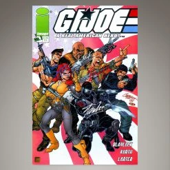 APW Signed Memorabilia G.I. Joe A Real American Hero #1 2001 Comic Book Hand-Signed By Stan Lee, Bruce Willis, The Rock & Channing Tatum Custom Frame