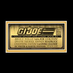 APW Signed Memorabilia G.I. Joe A Real American Hero #1 2001 Comic Book Hand-Signed By Stan Lee, Bruce Willis, The Rock & Channing Tatum Custom Frame