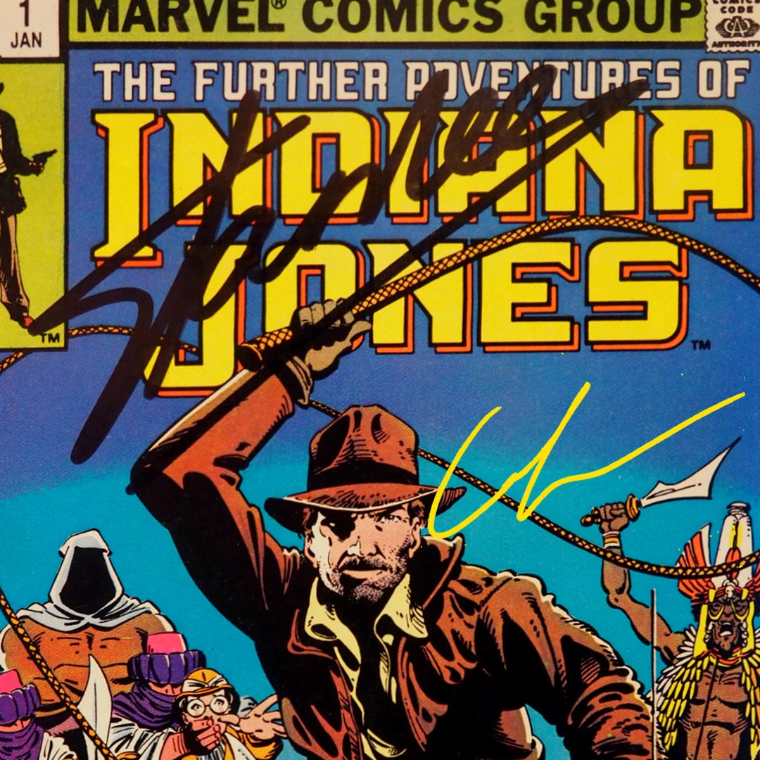 APW Signed Memorabilia Indiana Jones- The Further Adventures Of Indiana Jones #1 1982 Comic Book Hand-Signed By Harrison Ford, George Lucas & Stan Lee Custom Frame 4 APW Signed Memorabilia Indiana Jones- The Further Adventures Of Indiana Jones #1 1982 Comic Book Hand-Signed By Harrison Ford, George Lucas & Stan Lee Custom Frame