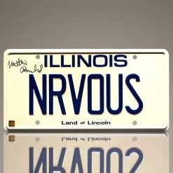APW Signed Memorabilia Ferris Bueller'S Day Off- Hand-Signed Nrvous License Plate By Matthew Broderick Custom Frame