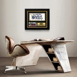 APW Signed Memorabilia Ferris Bueller'S Day Off- Hand-Signed Nrvous License Plate By Matthew Broderick Custom Frame