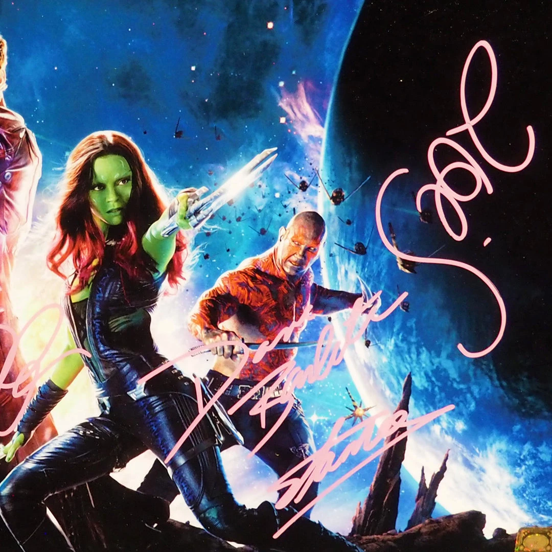 APW Guardians Of The Galaxy - Hand-Signed Photo & Mix Tape By Cast Members & Stan Lee Custom Frame Signed Memorabilia 5 APW Guardians Of The Galaxy - Hand-Signed Photo & Mix Tape By Cast Members & Stan Lee Custom Frame Signed Memorabilia