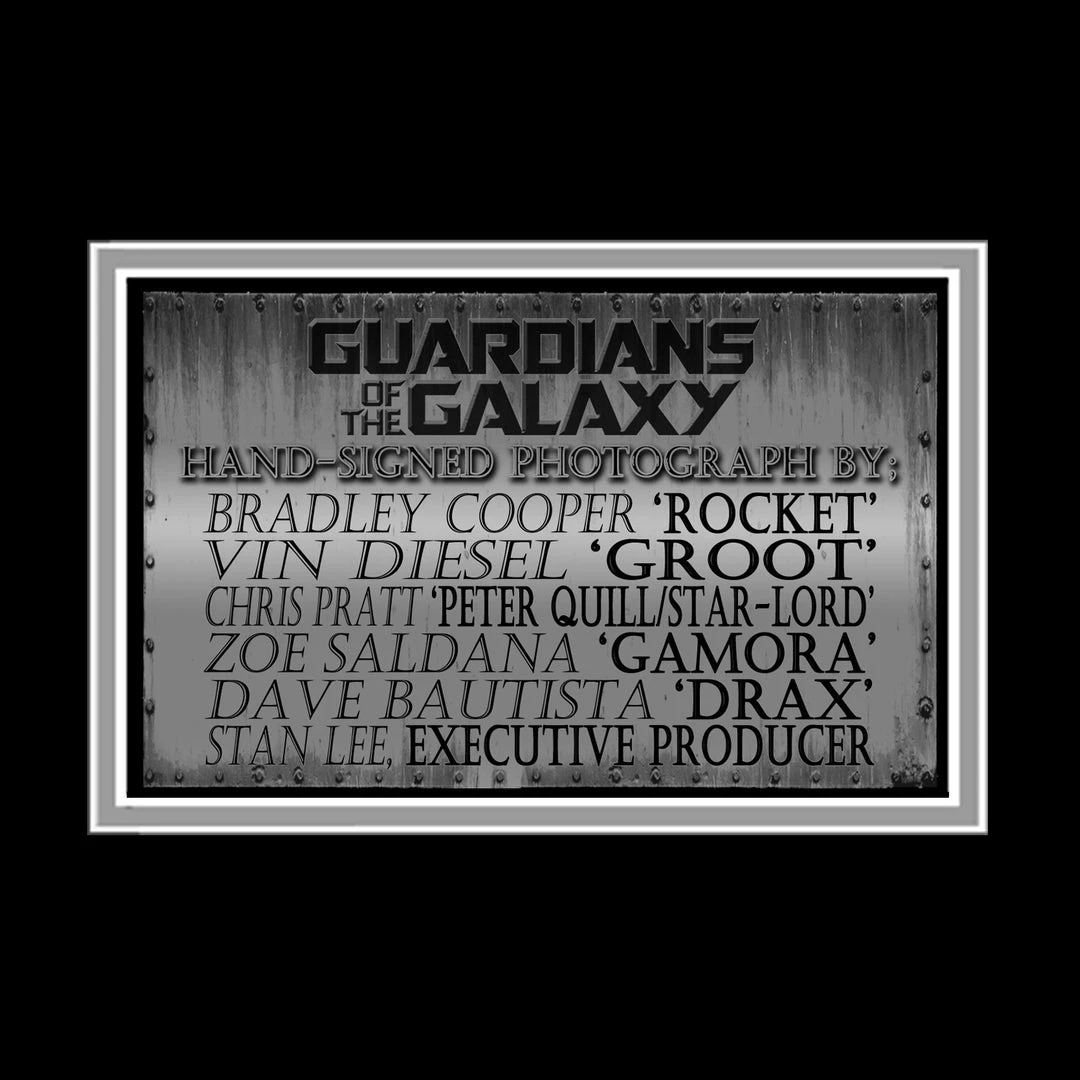 APW Guardians Of The Galaxy - Hand-Signed Photo & Mix Tape By Cast Members & Stan Lee Custom Frame Signed Memorabilia 6 APW Guardians Of The Galaxy - Hand-Signed Photo & Mix Tape By Cast Members & Stan Lee Custom Frame Signed Memorabilia