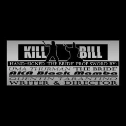APW Kill Bill- Hand-Signed Hattori Hanzo Sword By Uma Thurman & Quentin Tarantino Wooden Stand