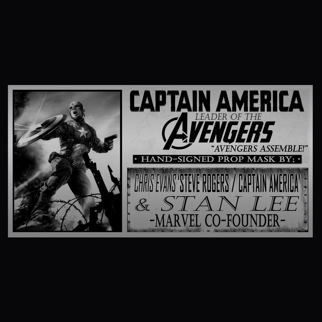 APW Signed Memorabilia Captain America- Hand-Signed Mask By Chris Evans & Stan Lee Custom Museum Display 2 APW Signed Memorabilia Captain America- Hand-Signed Mask By Chris Evans & Stan Lee Custom Museum Display