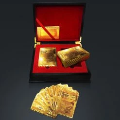 RARE-T Ready To Ship! 48 Hour Shipping! 24K Gold Plated Playing Cards With $100 CAD Pattern