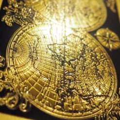 RARE-T 24K Gold Plated Playing Cards With World Antique Map Design Ready To Ship! 48 Hour Shipping!