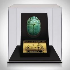 Best Of Egypt Funerary Scarab Bead - Glazed Steatite Funerary Scarab Bead From 664-332 BC Custom Museum Display