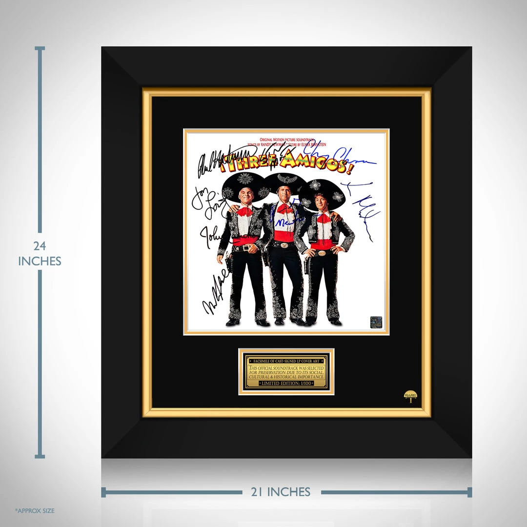 RARE-T Three Amigos - Original Motion Picture Soundtrack LP Cover Limited Signature Edition Studio Licensed Custom Frame Limited Edition Frames 3 RARE-T Three Amigos - Original Motion Picture Soundtrack LP Cover Limited Signature Edition Studio Licensed Custom Frame Limited Edition Frames