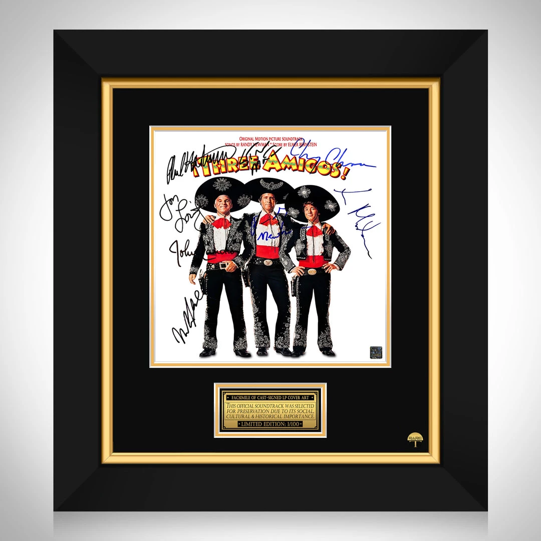 RARE-T Three Amigos - Original Motion Picture Soundtrack LP Cover Limited Signature Edition Studio Licensed Custom Frame Limited Edition Frames 1 RARE-T Three Amigos - Original Motion Picture Soundtrack LP Cover Limited Signature Edition Studio Licensed Custom Frame Limited Edition Frames