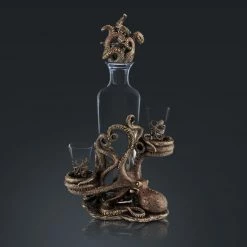 Decor L'Autre Sens Barware & Signs Octopus Spirit Glass Decanter & Shot Glasses