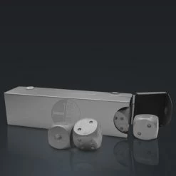 Set Of 5 Rare-T Precision Dice With Elegant Aluminum Storage Tube