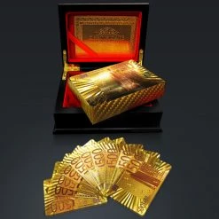 RARE-T 24K Gold Plated Playing Cards With 500 Euros Pattern Ready To Ship! 48 Hour Shipping!