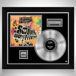 RARE-T 5 Seconds Of Summer - Sounds Good Feels Good Platinum LP Limited Signature Edition Studio Licensed Custom Frame