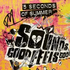 RARE-T 5 Seconds Of Summer Sounds Good Feels Good Gold LP Limited Signature Edition Studio Licensed Custom Frame