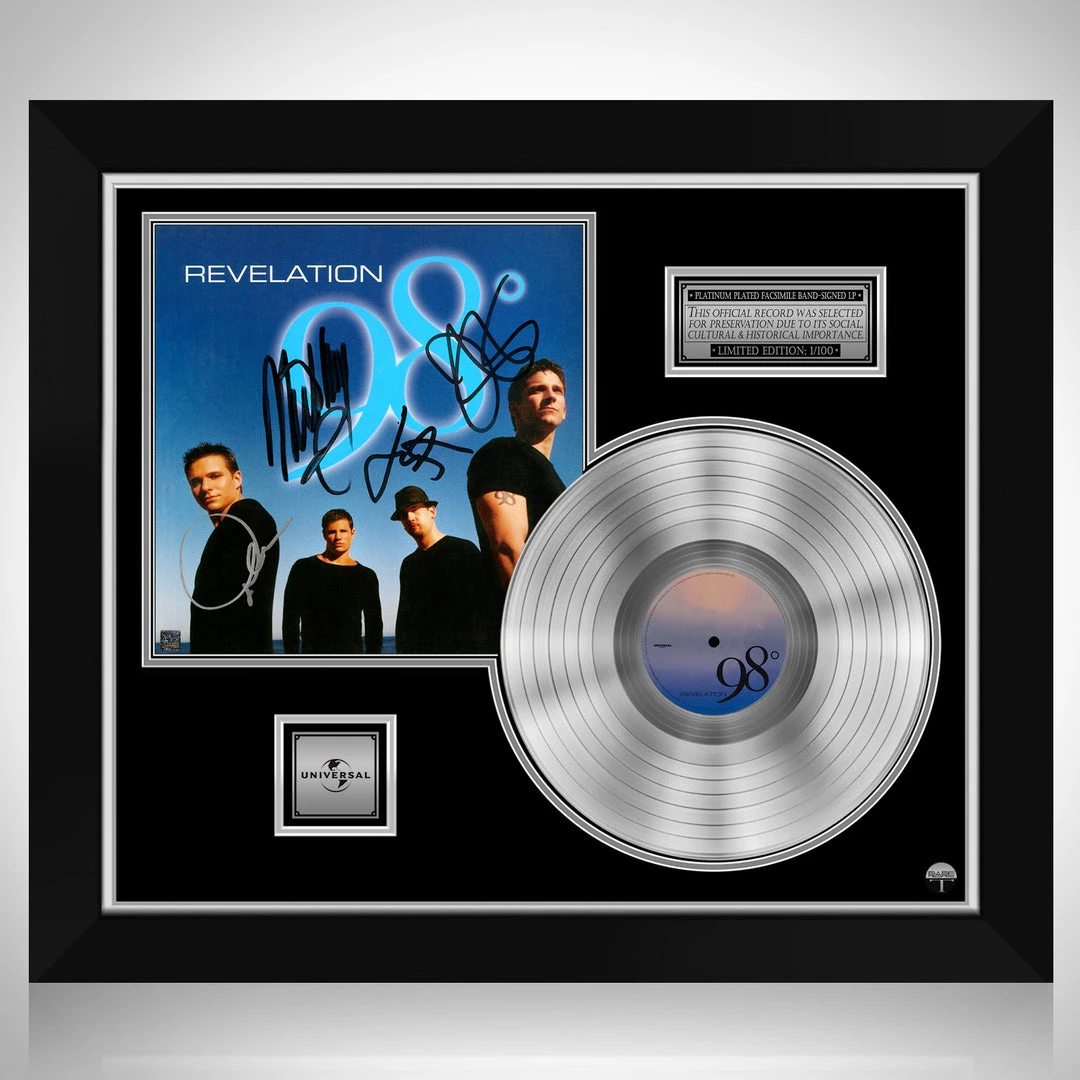 RARE-T Limited Edition Frames 98 Degrees - Revelation Platinum LP Limited Signature Edition Studio Licensed Custom Frame 1 RARE-T Limited Edition Frames 98 Degrees - Revelation Platinum LP Limited Signature Edition Studio Licensed Custom Frame