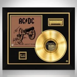 RARE-T AC/DC For Those About To Rock Limited Signature Edition Studio Licensed Gold LP Custom Frame Limited Edition Frames
