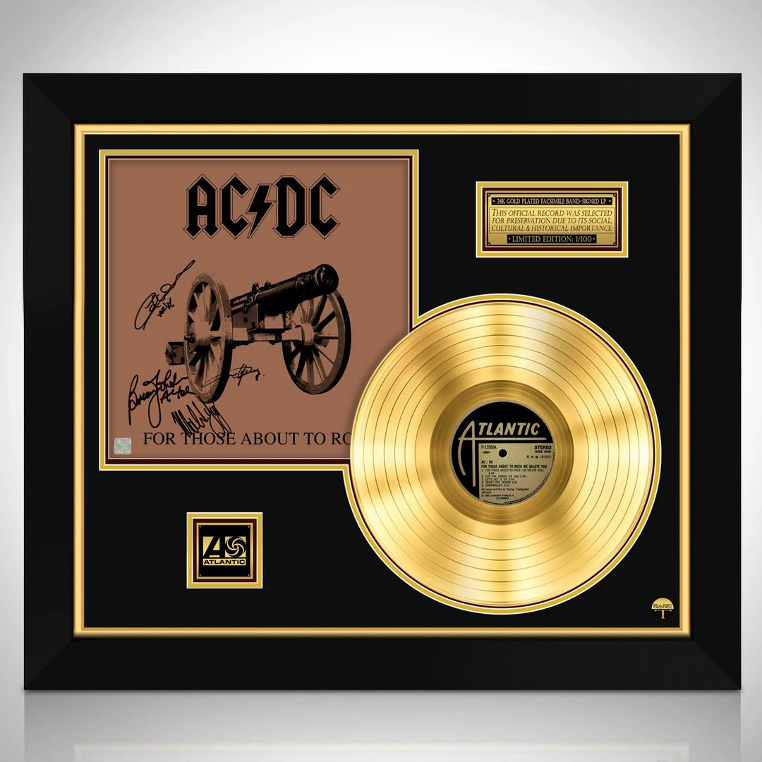 RARE-T AC/DC For Those About To Rock Limited Signature Edition Studio Licensed Gold LP Custom Frame Limited Edition Frames 1 RARE-T AC/DC For Those About To Rock Limited Signature Edition Studio Licensed Gold LP Custom Frame Limited Edition Frames