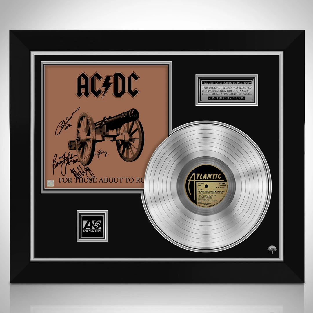 RARE-T AC/DC For Those About To Rock Platinum LP Limited Signature Edition Studio Licensed Custom Frame 1 RARE-T AC/DC For Those About To Rock Platinum LP Limited Signature Edition Studio Licensed Custom Frame